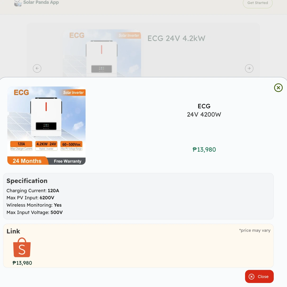 Hybrid Inverter Specs
